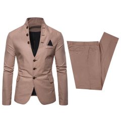 Tuxedo for Mens: Men's Three Buttons Wedding Formal Party Prom Stand Collar Suit